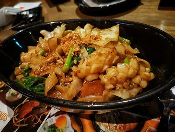 Close-up of served food in plate