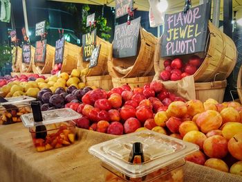 Various fruits for sale at market stall