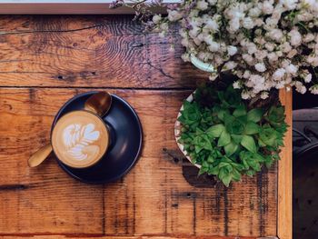 Directly above shot of coffee on table