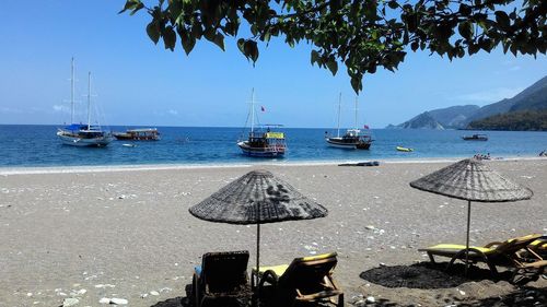 Boats in sea