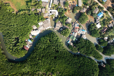 High angle view of cityscape