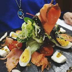 Close-up of fresh salad in plate