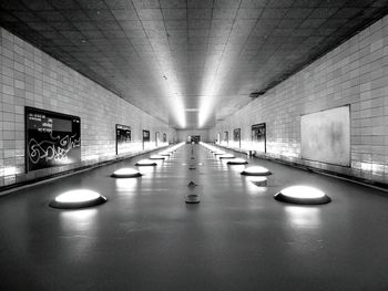 Empty illuminated tunnel