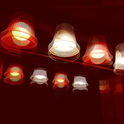 Low angle view of illuminated lanterns