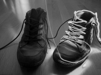 Close-up of shoes on floor