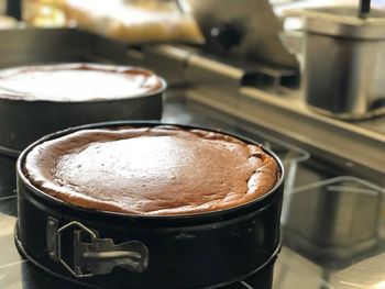 Close-up of ice cream in kitchen