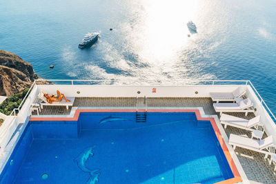 Swimming pool against sky