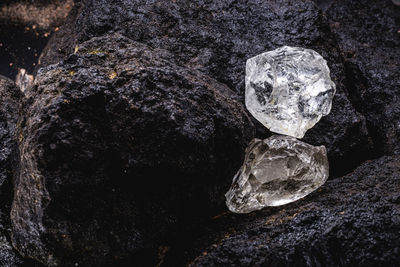 Close-up of stones on rock