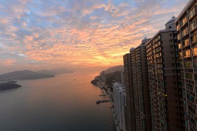 Scenic view of sea against sky at sunset