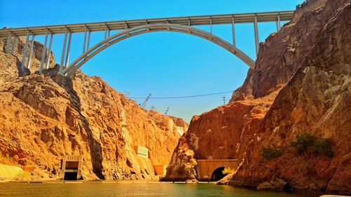 Bridge over river against sky