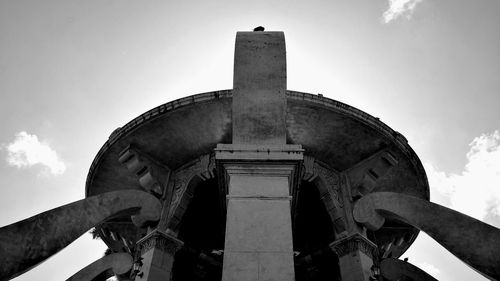 Low angle view of old building against sky