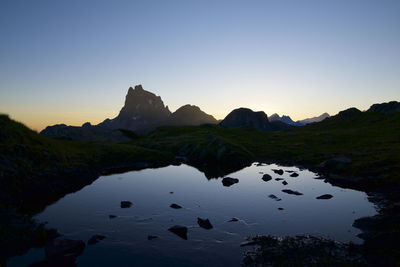 Midi d`ossau peak in ossau valley, pyrenees in france.