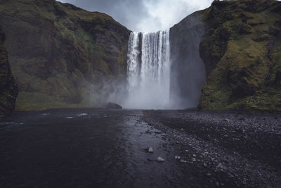 Scenic view of waterfall