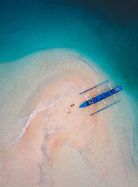 High angle view of surf on beach