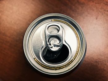 High angle view of drink on table