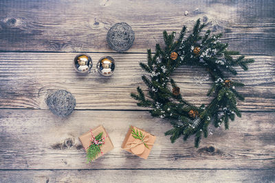 Christmas decoration on table