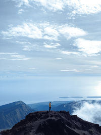 Lonely on top of rinjani mountain