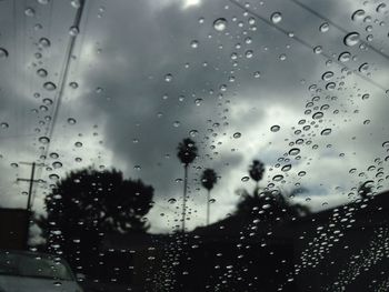 Close-up of water drops on glass