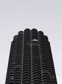 Low angle view of modern building against clear sky