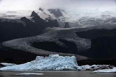 Scenic view of snowcapped mountains
