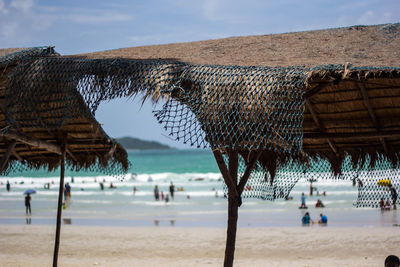 People enjoying at beach