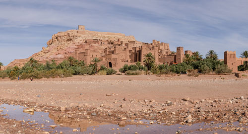 Panoramic view of ait benhaddou, a unesco world heritage site in morocco