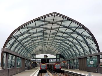 View of railroad station against sky