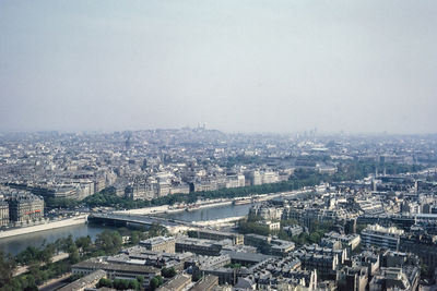 Aerial view of seine river amidst buildings in city