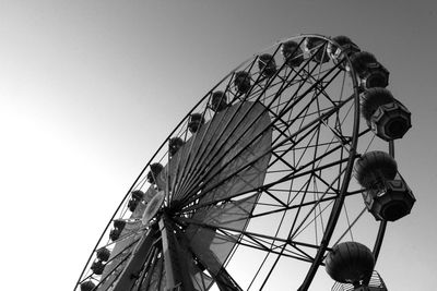 Low angle view of ferris wheel against clear sky