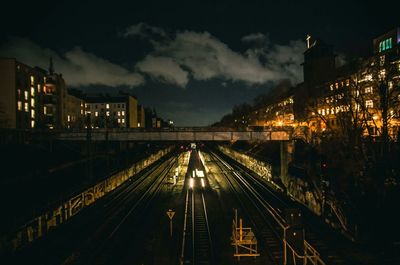 Illuminated city at night