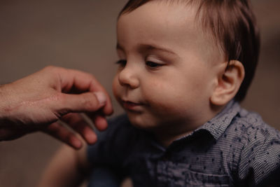 Close-up portrait of cute boy