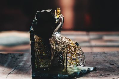 Close-up of drinking glass on table