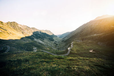 Scenic view of mountains against clear sky