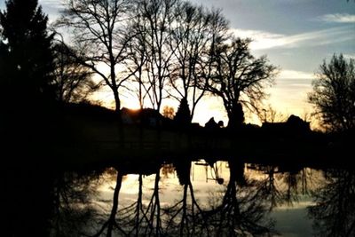 Sunset over lake