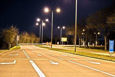 Road in city at night