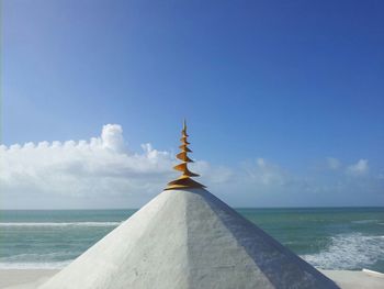 View of sea against blue sky