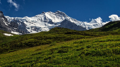 Low angle view of mountains against sky