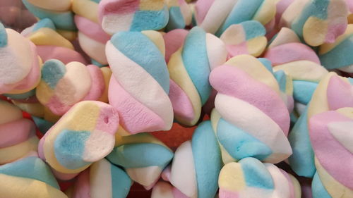 Full frame shot of colorful marshmallows