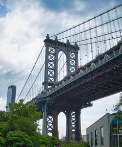 Low angle view of bridge against sky