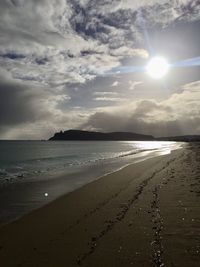 Scenic view of beach against sky