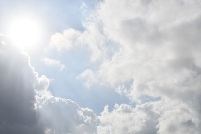 Low angle view of clouds in sky