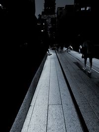 People walking on city street