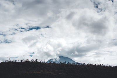 Low angle view of land against sky