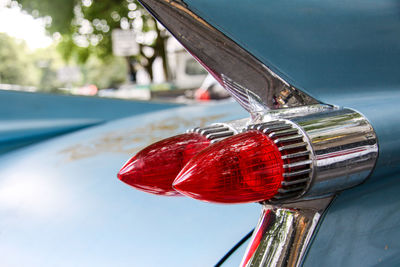 Cropped image of vintage car with tail light