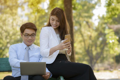 Young man using smart phone