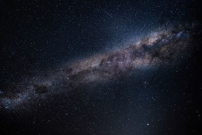 Star field against sky at night in new zealand