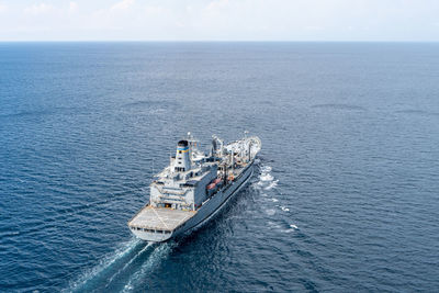 High angle view of sea against sky