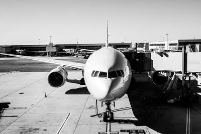 Airplane on airport runway