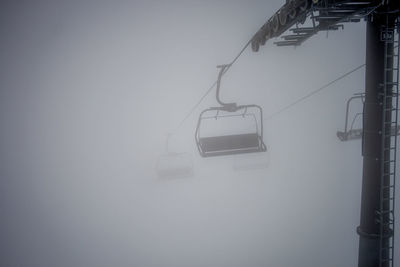 Overhead cable car against sky