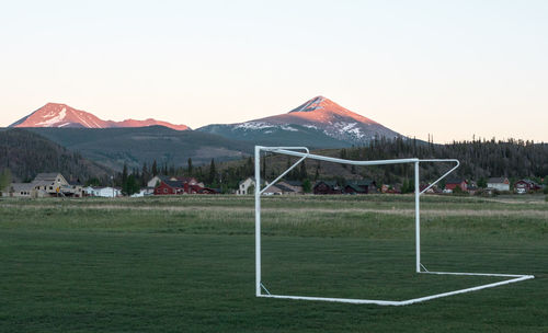 View of landscape against clear sky